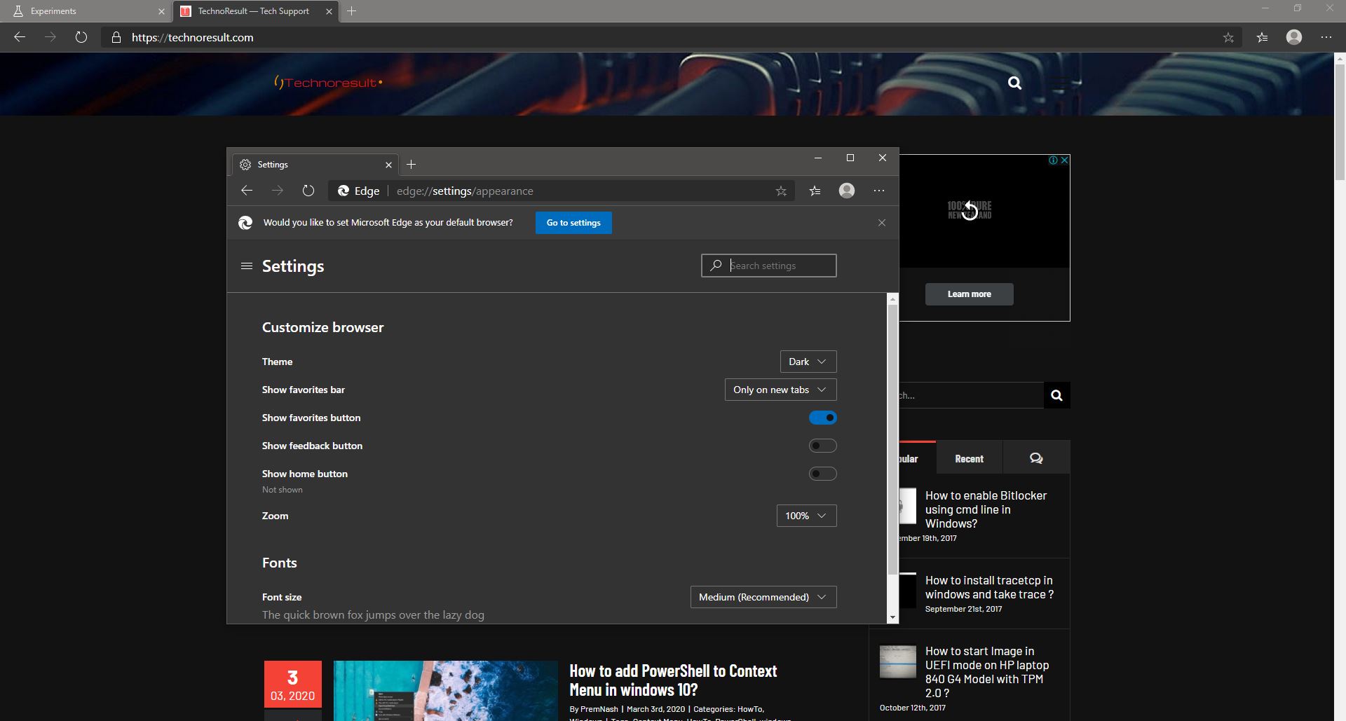 Enable Complete Dark Mode on Microsoft Edge Browser?