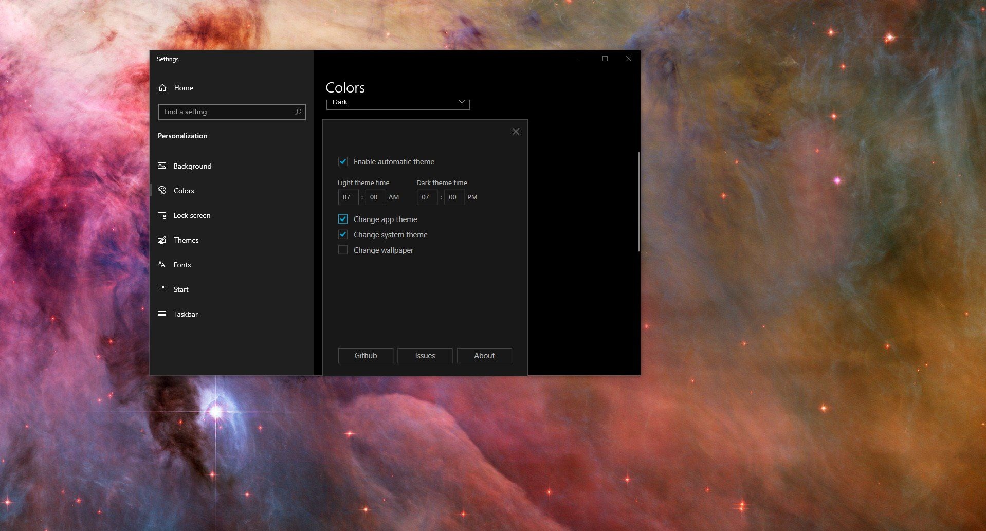 Enable Automatic Dark Mode Switcher in Windows 10?