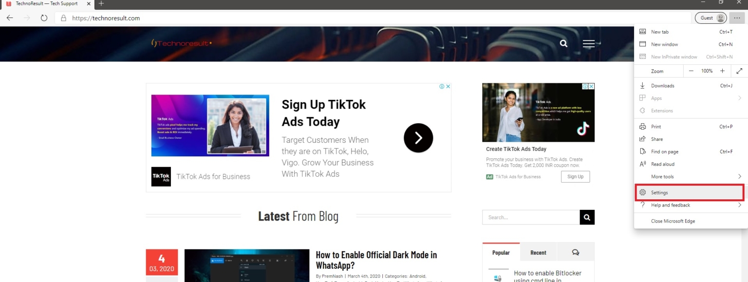 Enable Complete Dark Mode on Microsoft Edge Browser? Technoresult