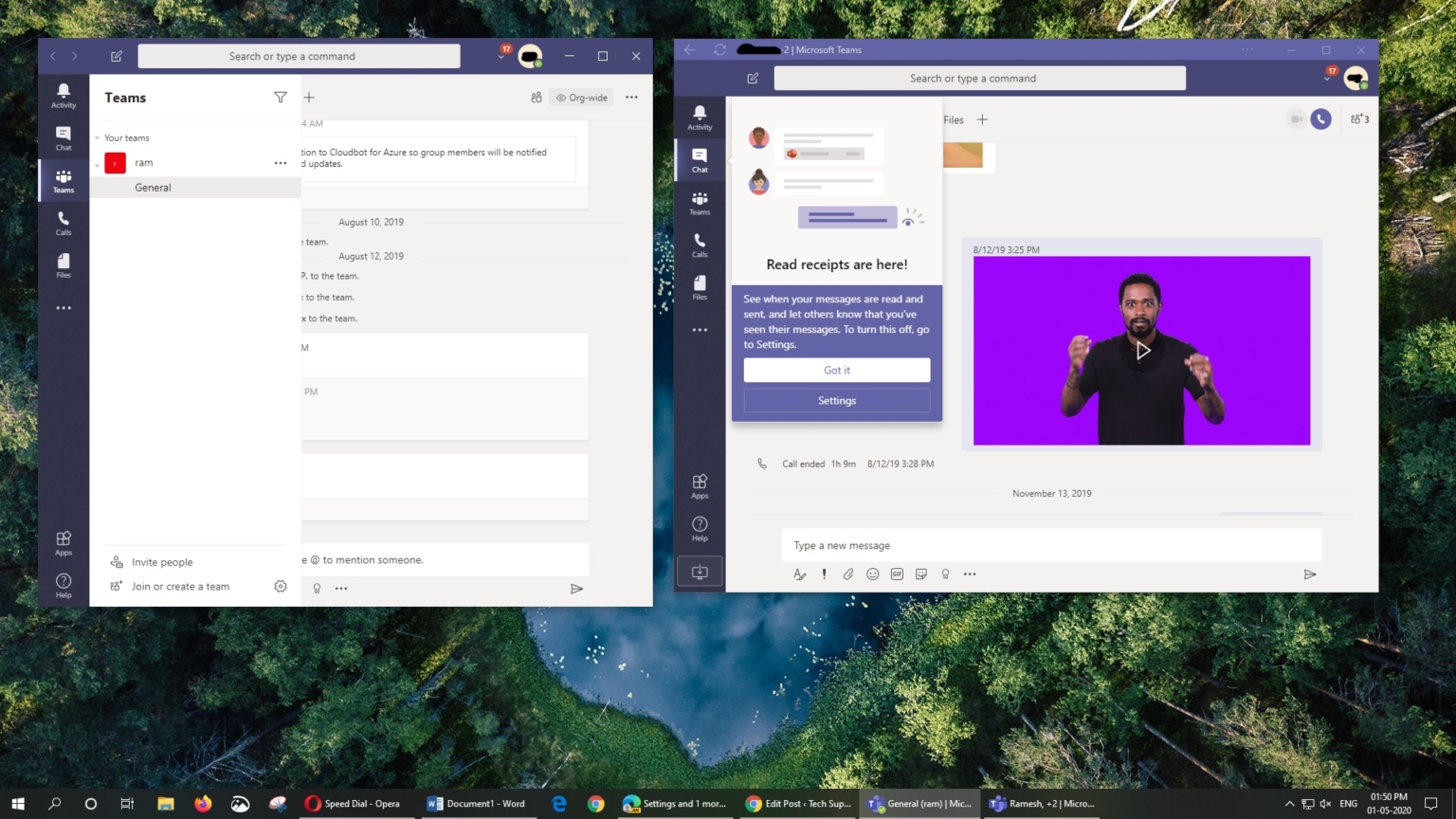 how to have two microsoft teams windows open