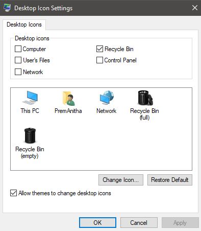 Restore Desktop icon