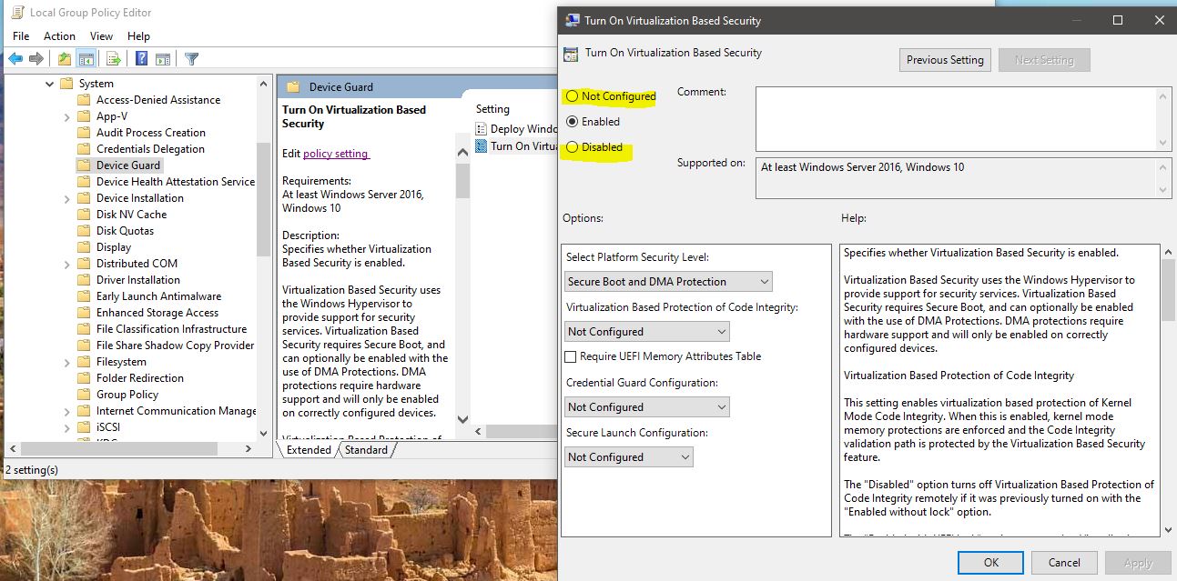 Fix VMware Player and Device/Credential Guard are not compatible in