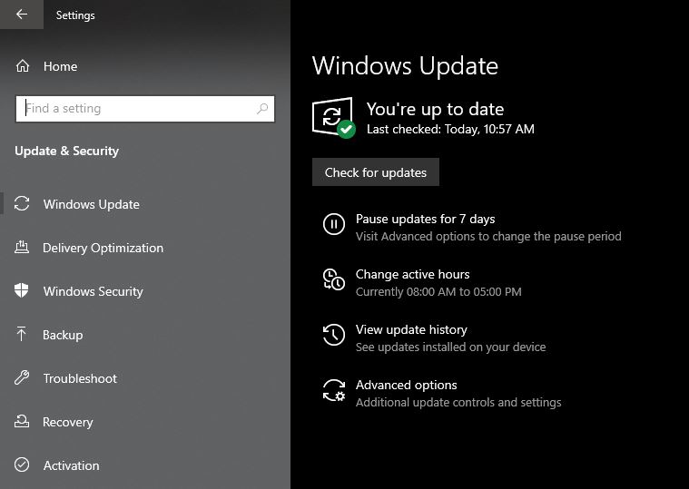 Install Windows 10 May 2020 update using windows update utility