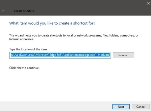 Create InPrivate Browsing Shortcut For Microsoft Edge Chromium ...