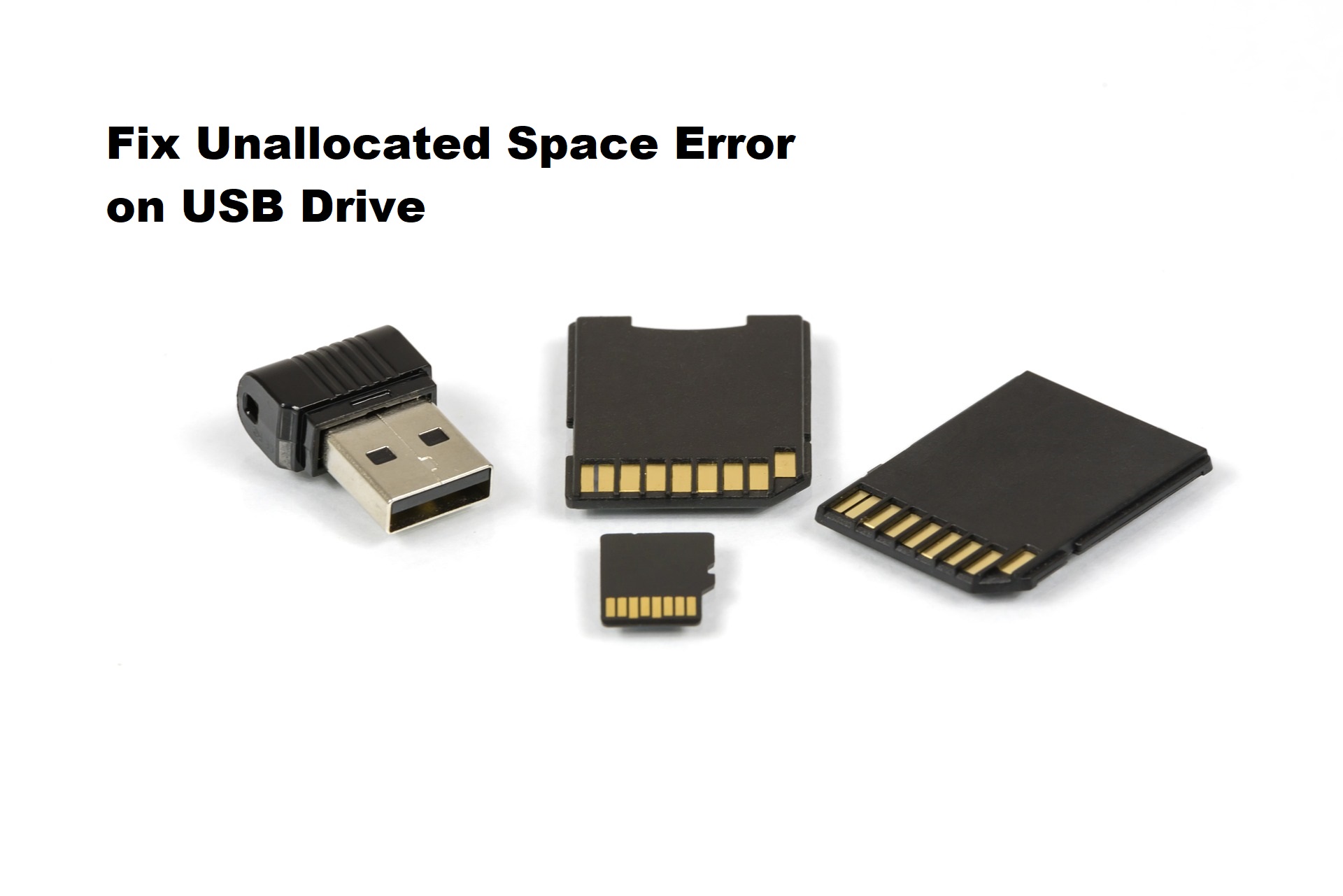 usb flash drive unallocated space