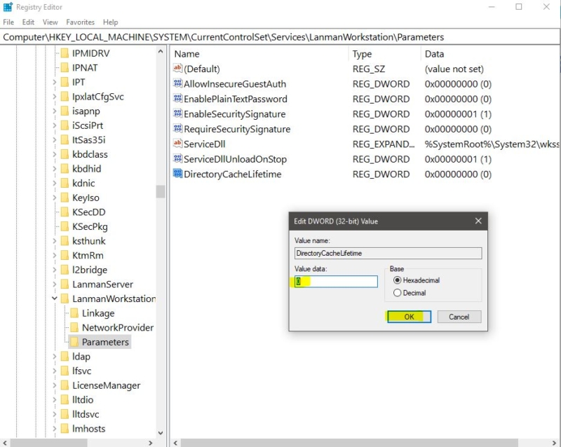 Fix slow access to Network drive