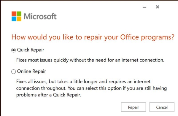 Repair Office 365 Using Command Prompt