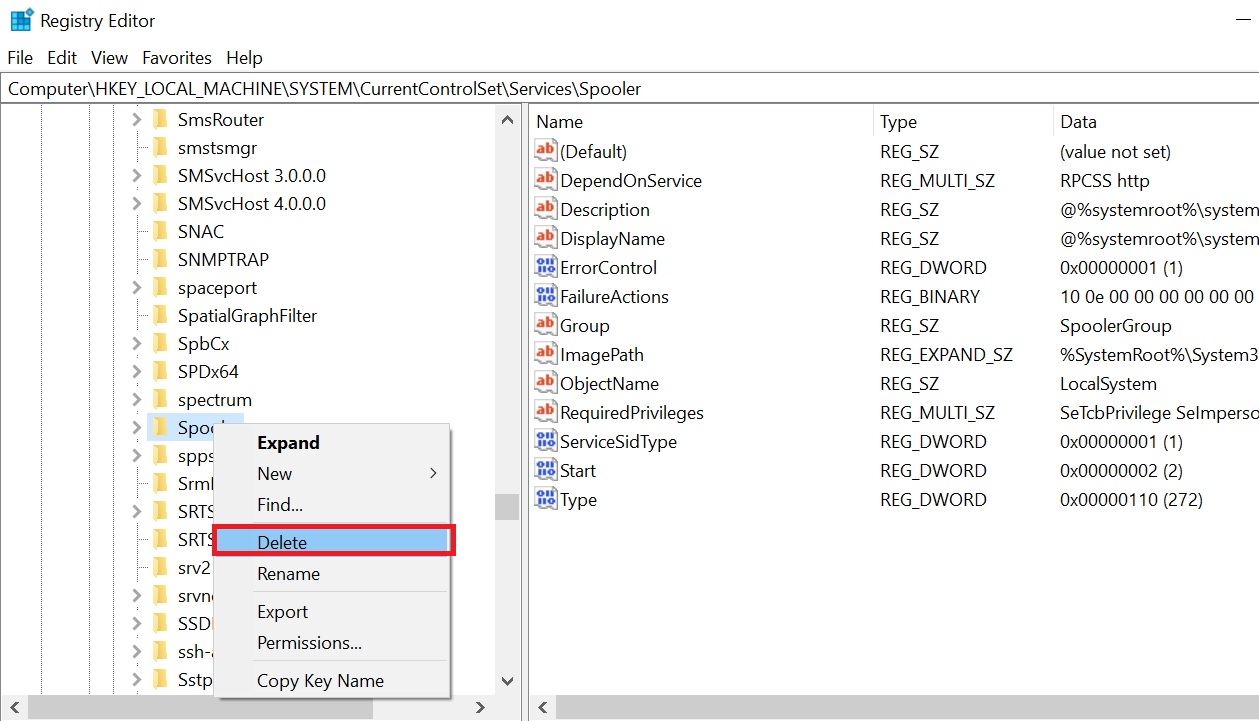 How to Delete a Windows Services using Registry or commandline? Technoresult