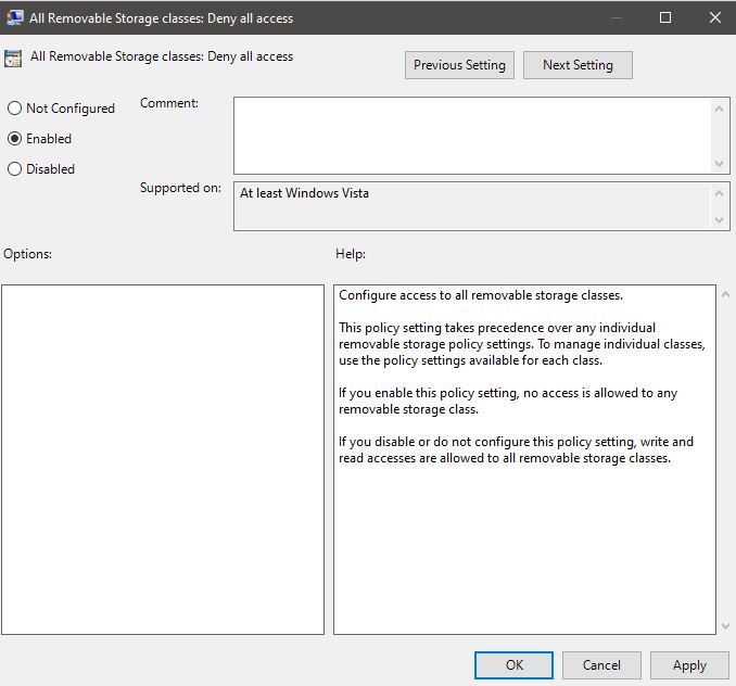 Block USB Storage Devices using Group Policy Editor