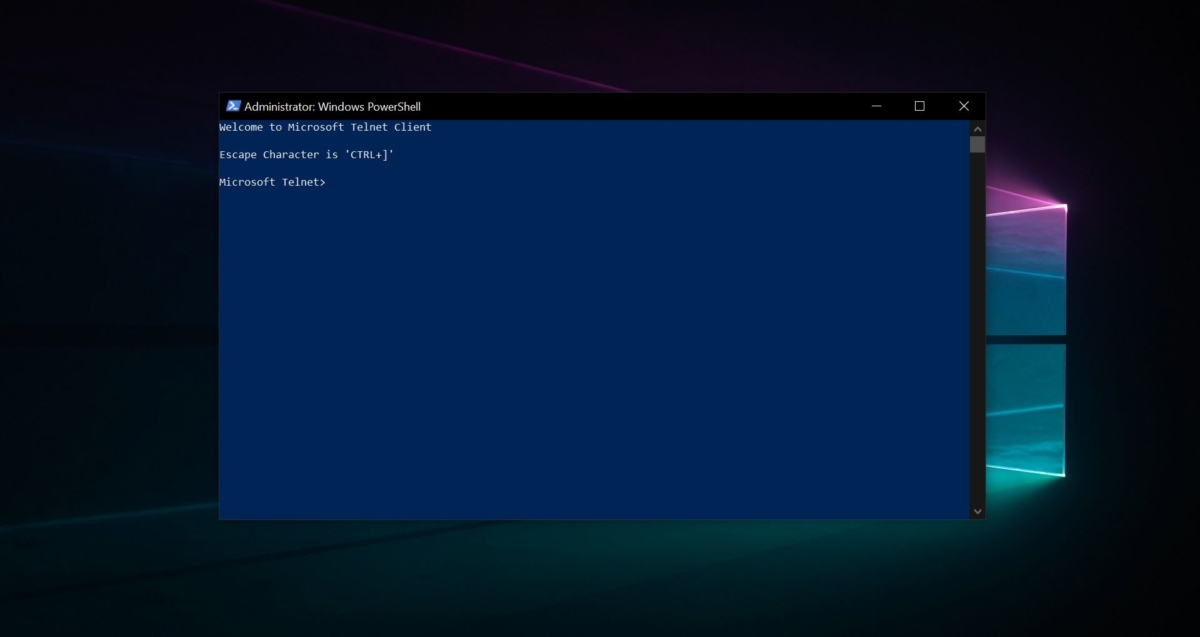 Включить telnet windows 10 powershell