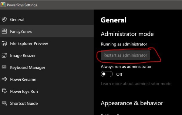 we’ve detected an application running with administrator privileges