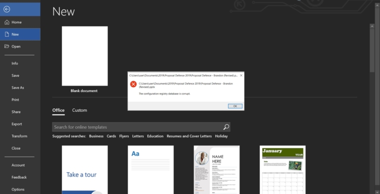 Fix The Configuration registry database is corrupted error