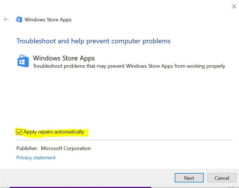 fix This app can’t open using windows store Apps