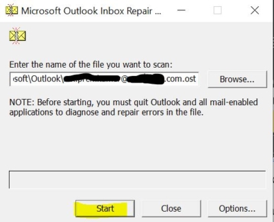 CHoose the PST and Repair Outlook PST