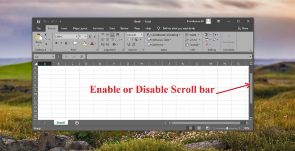 scroll bar missing in excel on mac