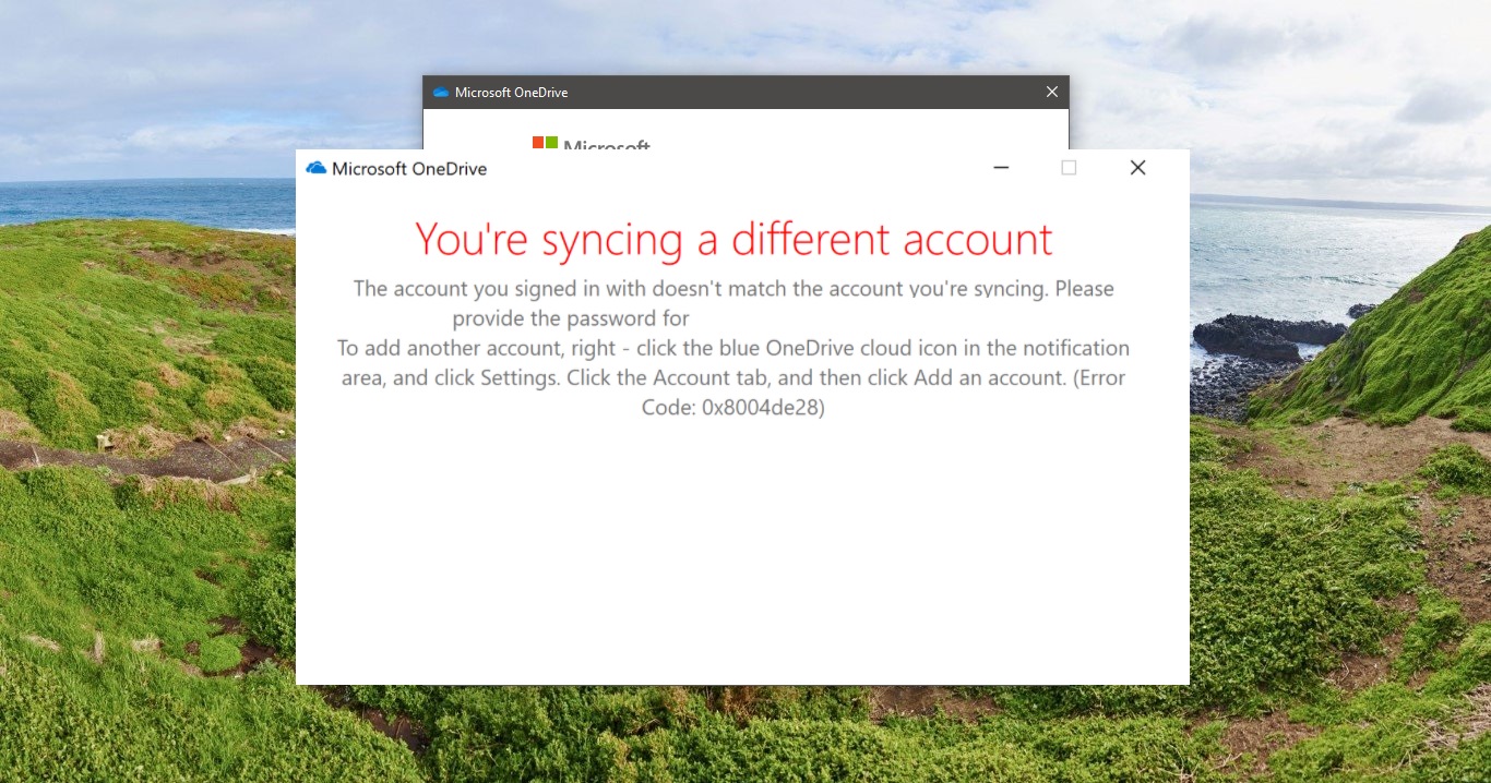You’re Syncing a Different Account Error in OneDrive
