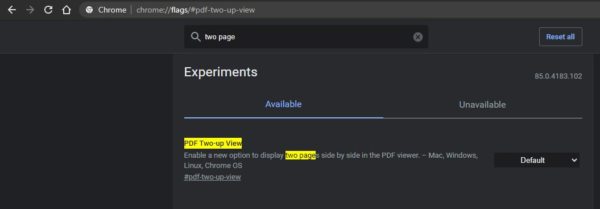 Two Page View Mode for PDF