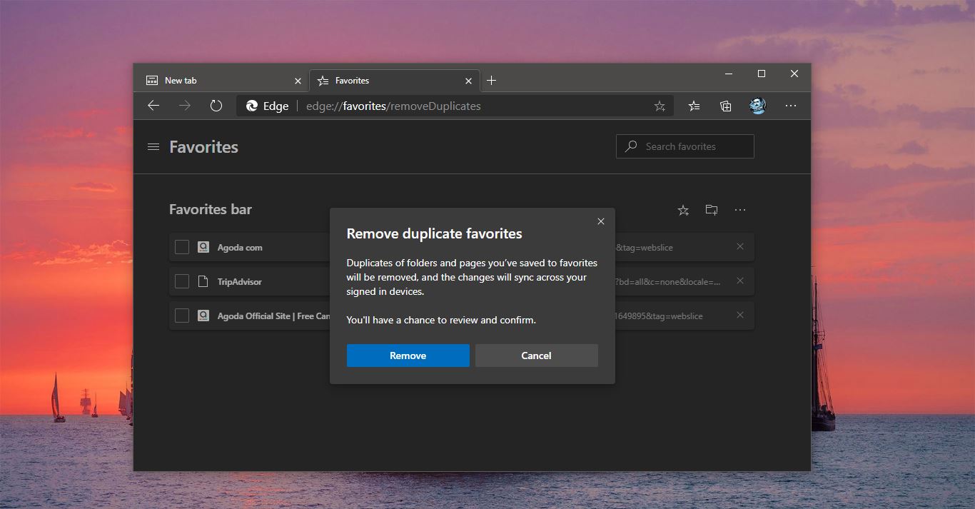 Remove Duplicate Favorites in Microsoft Edge Chromium