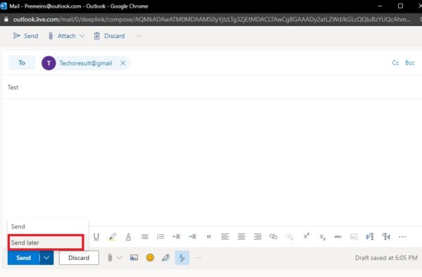 how to set email to send later in outlook