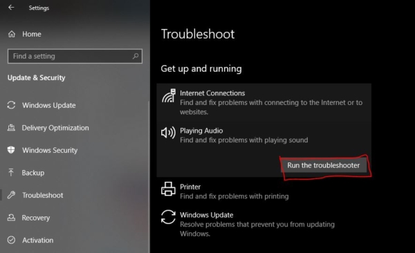 Run the Troubleshooter
