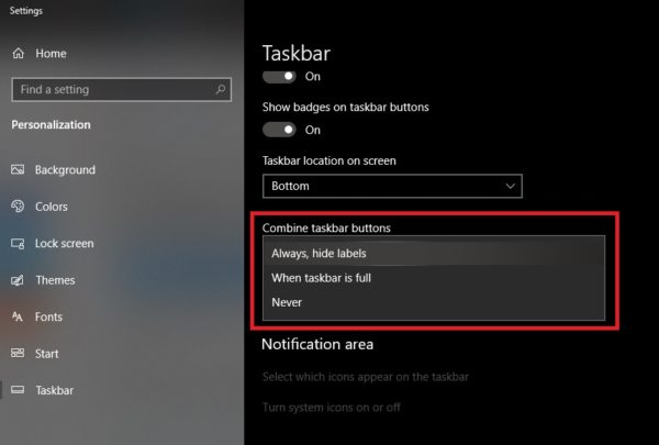Combine Taskbar Icons