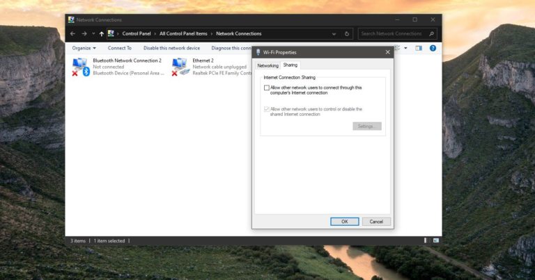 Internet Connection Sharing Not Working in Windows 10