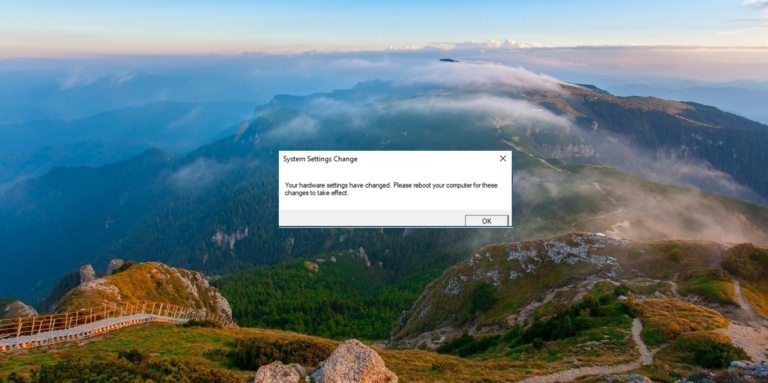 Fix Your Hardware settings have changed Error in Windows 10