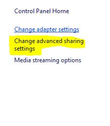 advance sharing settings