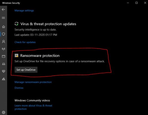 Enable Ransomware Protection