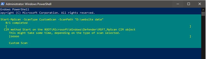 scan individual Files and Folders using PowerShell