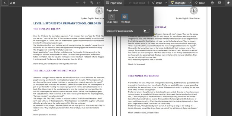 Enable Two Page View Mode In Microsoft Edge PDF Viewer - Technoresult