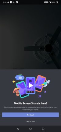 Screen Share on Mobile in Discord
