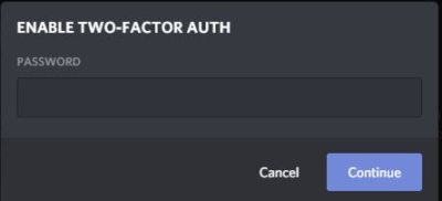 enable Two Factor Authentication in Discord