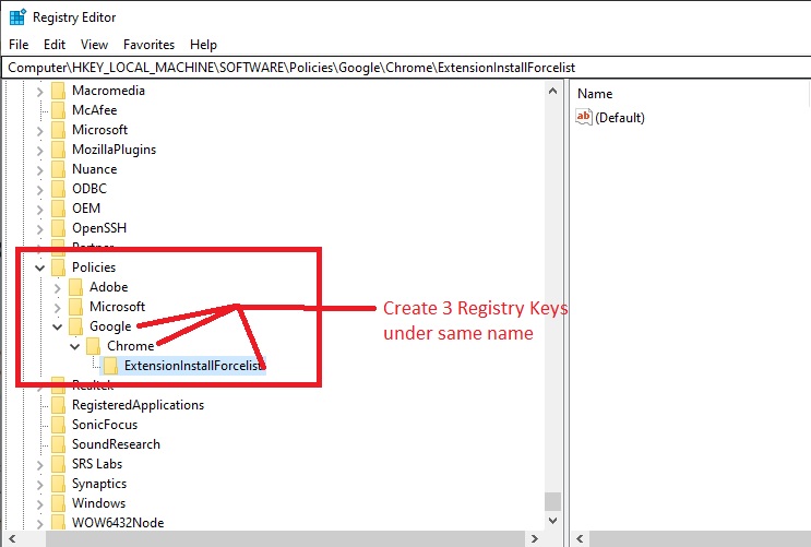 3 Registry Keys Hide Remove Option in Chrome Extensions