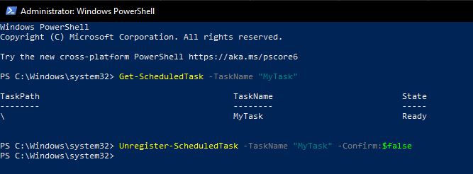 Delete Scheduled task Using PowerShell
