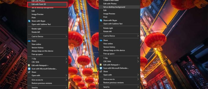Remove Edit with Paint 3D from Context Menu