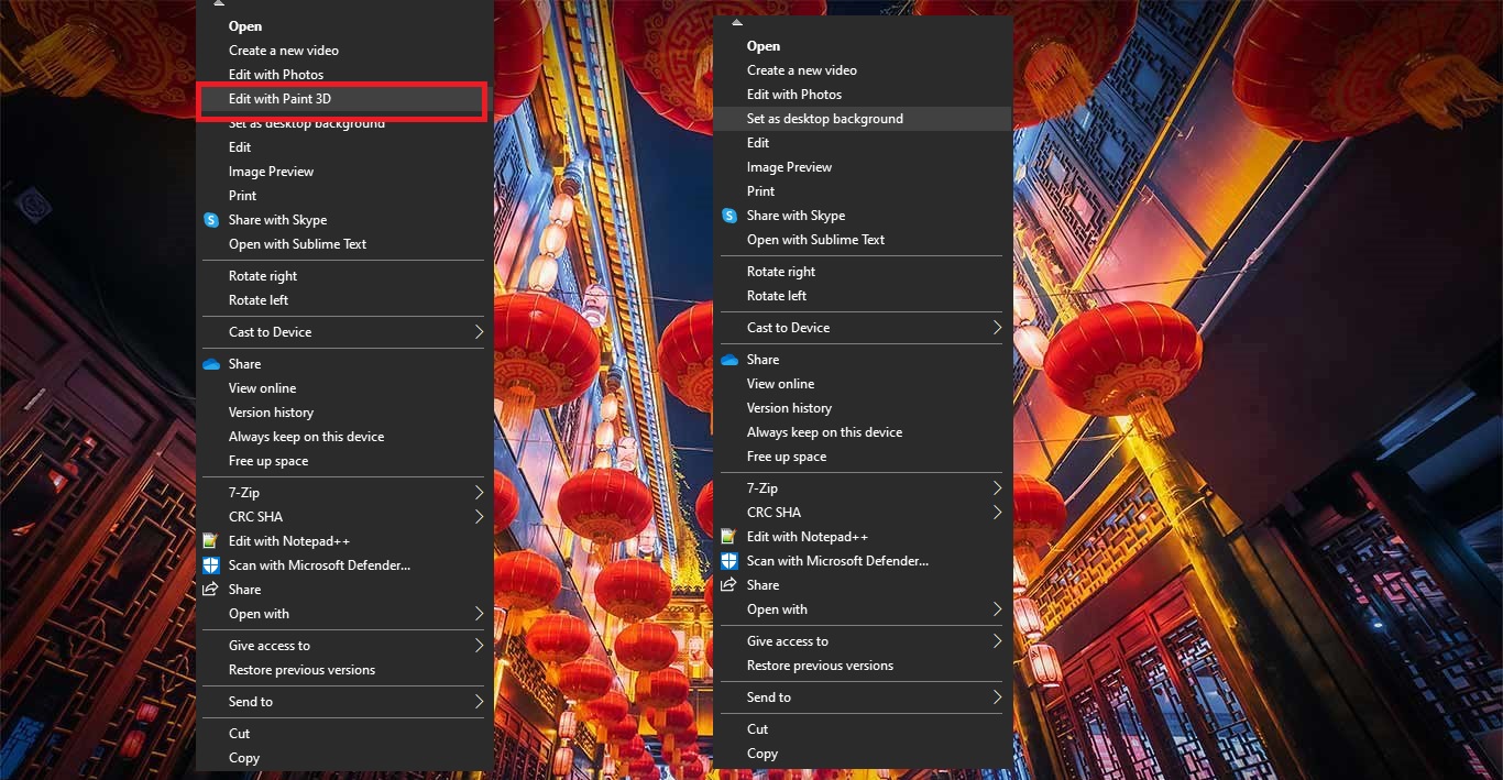 Remove Edit with Paint 3D from Context Menu