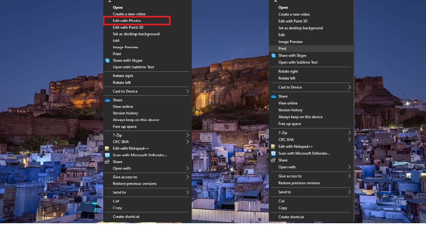 Remove Edit with Photos from context menu