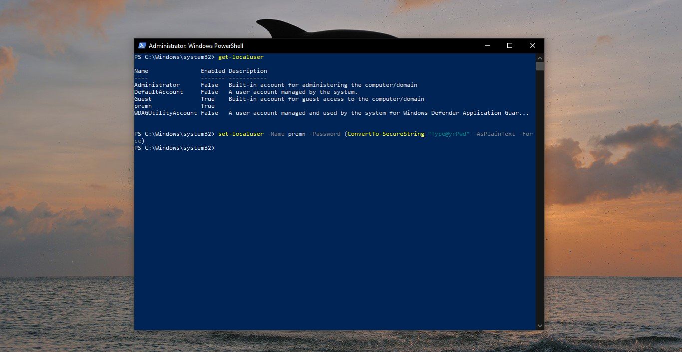 How to Reset Windows Password using PowerShell and Command Prompt
