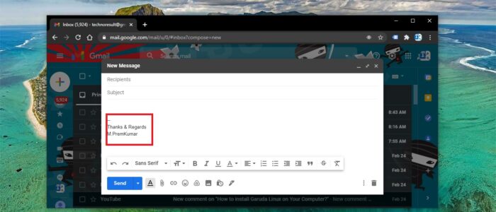 add email signature in gmail