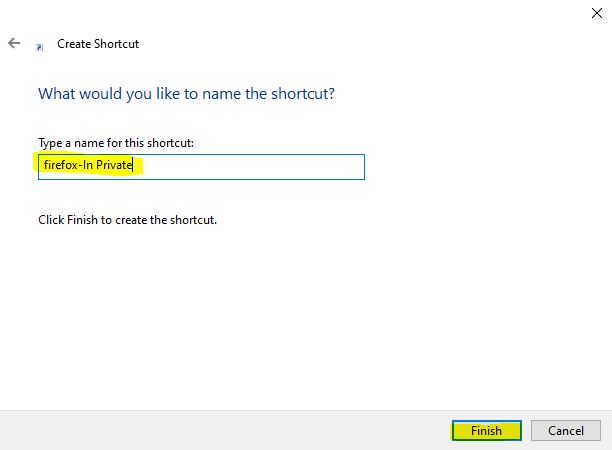 name the shortcut