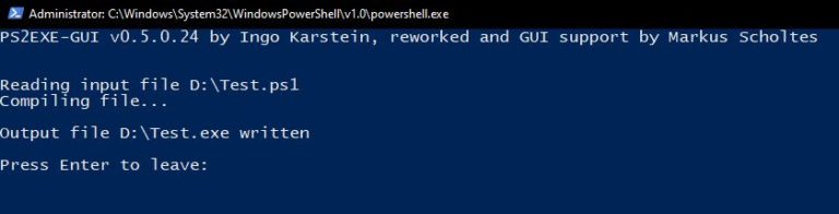 Convert PowerShell Script to exe in Windows 10 - Technoresult