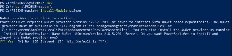 Convert PowerShell Script to exe in Windows 10 - Technoresult