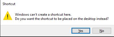 Create shortcut on Desktop