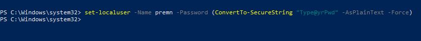 Reset Windows Password using PowerShell