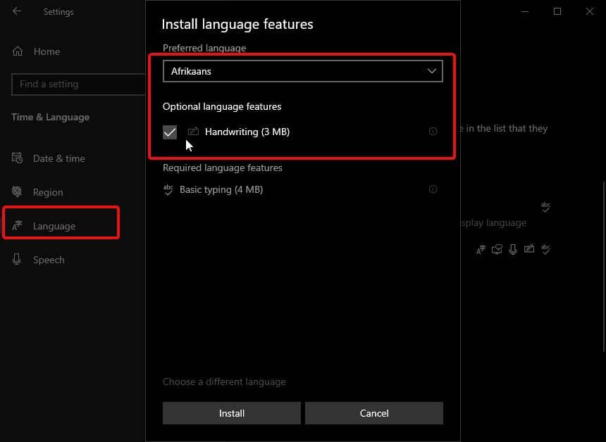 Install language Change Cortana Speech Language