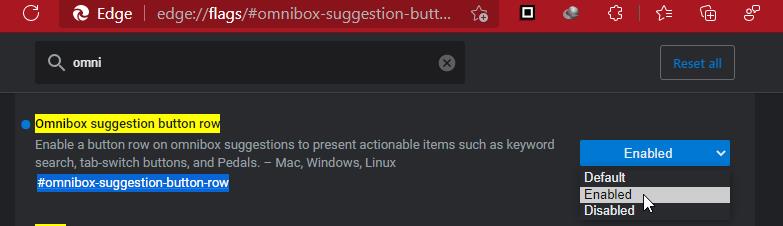 Omnibox suggestion button row
