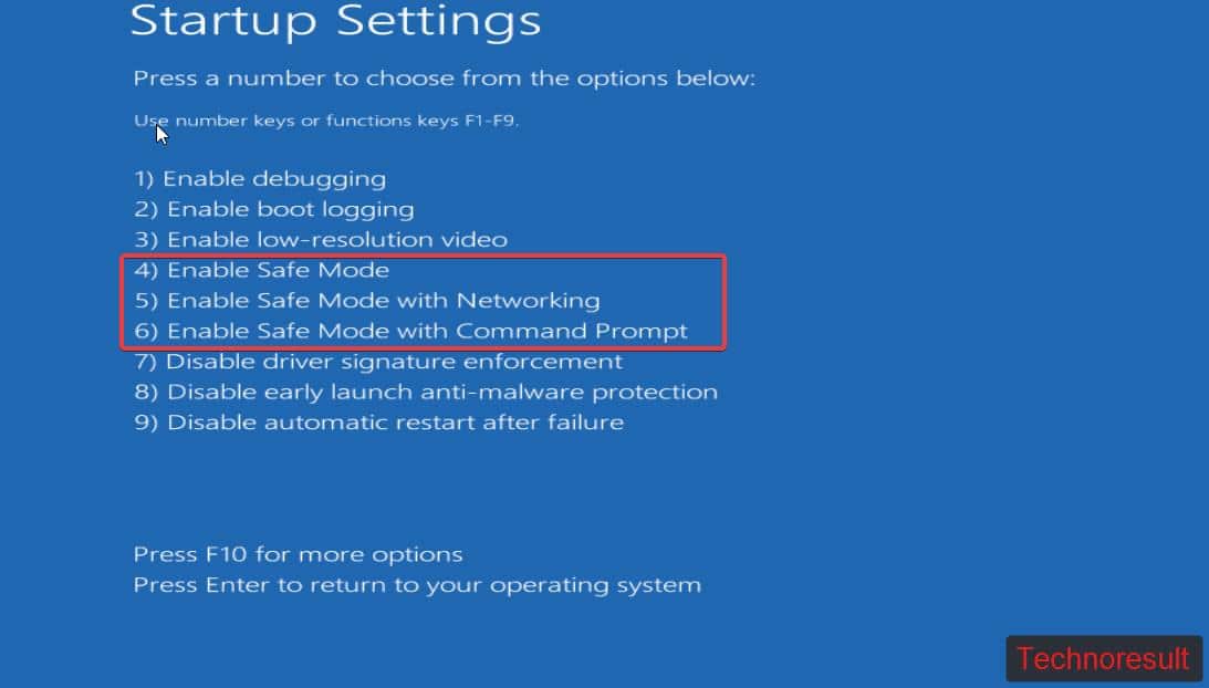Ways to Enter Safe Mode using Power Options