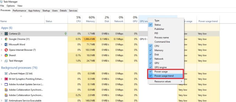 How to See Power Usage of Apps Using Task Manager? - Technoresult