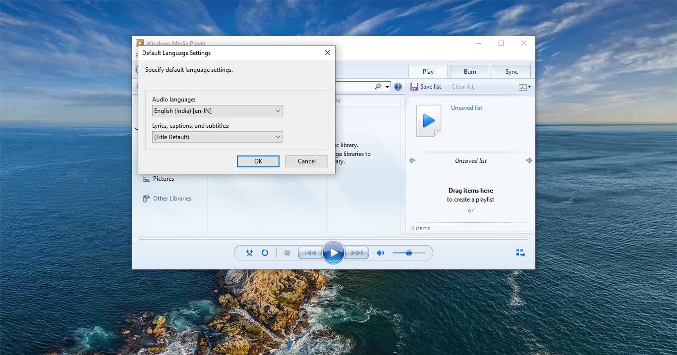 windows media player default